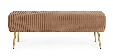 Bank Selena 129 x 45,5 x 48 cm Stahl und Polyester Bronze Sitzgelegenheit