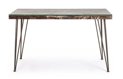 Schreibtisch Atlantide 130 x 65 x 75 cm Stahl und Glas Büro Bürotisch