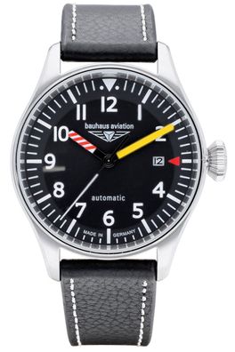 Bauhaus Herrenuhr Aviation Automatik Schwarz 2762-5