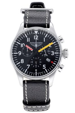 Bauhaus Herren-Chronograph Aviation Schwarz 2788-5