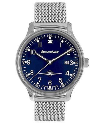 Messerschmitt Herren-Fliegeruhr Mesh-Band Blau ME42-108M