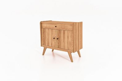Kommode Jetro Kernbuche massiv 100x90x50 cm mit 1 Schublade und 2 Türen