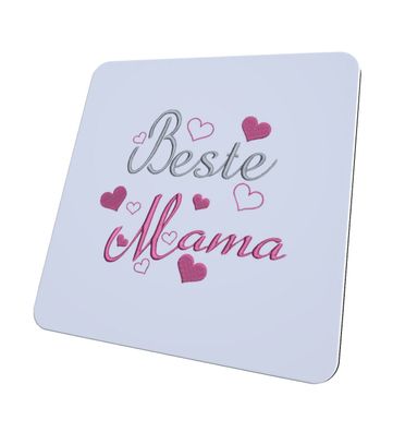 Dekorative Untersetzer, 9cm x 9cm, Rutschfest | Beste Mama |