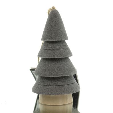 Kaemingk Christbaumanhänger Tanne Taupe Ø 6 cm Höhe 10 cm - MDF