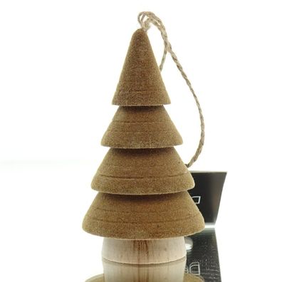 Kaemingk Christbaumanhänger Tanne Braun Ø 6 cm Höhe 10 cm - MDF