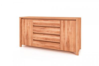 Kommode Tinci aus Kernbuche massiv 150x45x77 mit 2 Türen 4 Schubladen Holzbeinen