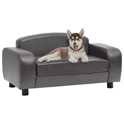 Hundesofa Grau 80x50x40 cm Kunstleder