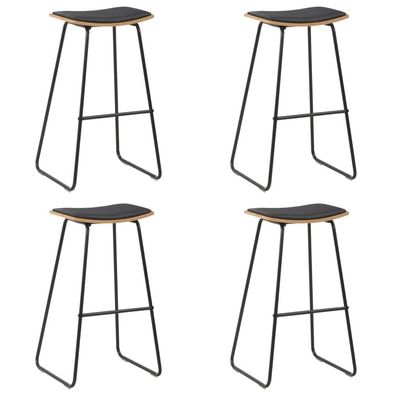 Barshocker 4 Stk. Schwarz Kunstleder