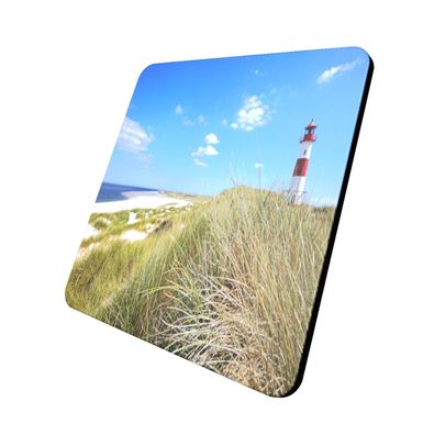 Dekorative Untersetzer, 9cm x 9cm, Rutschfest | Strand & Leuchtturm |