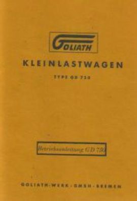 Bedienungsanleitung Goliath Kleinlastwagen GD 750, 3-Rad Kleinlastwagen