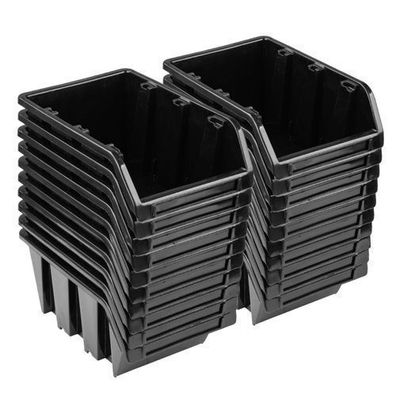 20x Sichtlagerbox Sortierbox Lagerbox Stapelbox schwarz NP4 Lagersystem