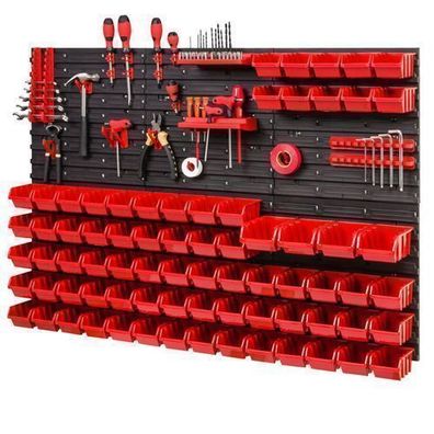 Stapelboxen Wandregal Box Sichtlagerkästen Schüttenregal Lagersystem 74 Boxen