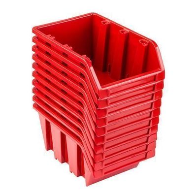 Set 10 x Stapelboxen NP4 rot Lagerboxen Sortierboxen