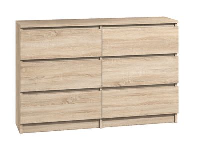 Kommode mit 6 Schubladen 140cm Sideboard Anrichte holz Sonoma Modern