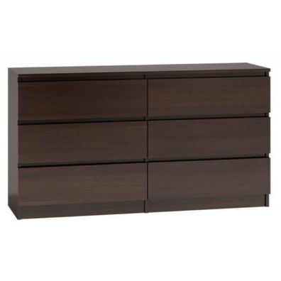 Kommode mit 6 Schubladen 140cm Sideboard Anrichte holz wenge Modern