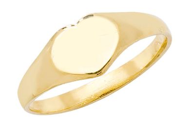 Schöner 9 ct/Karat Gelb Gold Herz Mädchen - Maidens Ring