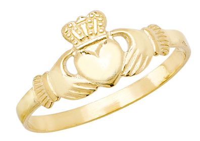 Wunderschöner 9 ct/Karat Gelb Gold Jungen - Claddagh Ring