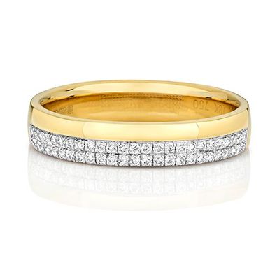 9 Karat (375) Gold 4mm Court Form Damen - Diamant Trauring/Ehering/Hochzeitsring