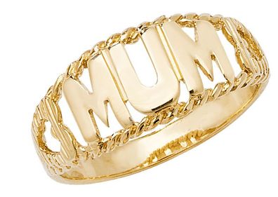 Edler 9 ct/Karat Gelb Gold Damen - Mum Ring