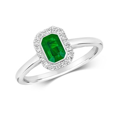 9 Karat (375) Weißgold Diamant Solitärring Brillant-Schliff 0.11 Karat HI - I1