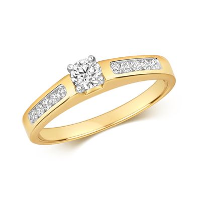 9 Karat (375) Gold Diamant Damenring Brillant-Schliff 0.37 Karat H - I1 I2