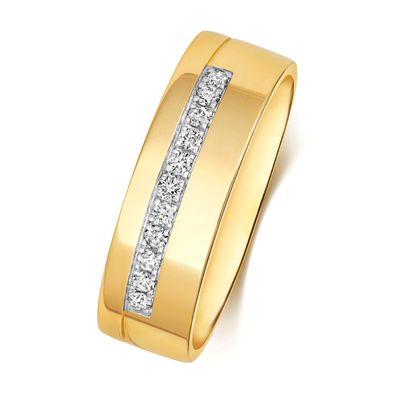 9 Karat (375) Gold 6mm Flach Court Form Diamant Trauring/Ehering/Hochzeitsring