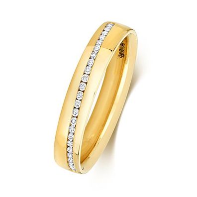 9 Karat (375) Gold 4mm Court Form Damen - Diamant Trauring/Ehering/Hochzeitsring