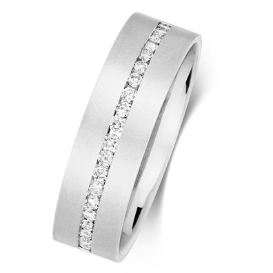 9 Karat (375) Weißgold Herren - Diamantring Brillant-Schliff 0.31 Karat H - I1 I2