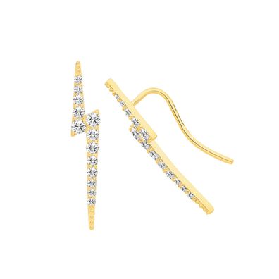 Stylische 9 ct/Karat Gelb Gold Damen - Paar Ohrstecker mit Zirkonia