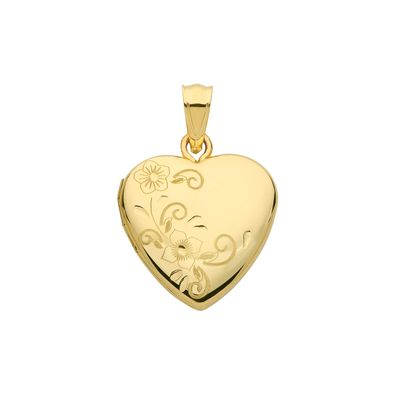 Schönes 9 ct/Karat Gelb Gold Herz Damen - Medaillon