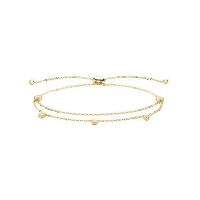 Wunderschönes 9 ct/Karat Gelb Gold Damen - Armband mit Zirkonia - 0.1cm