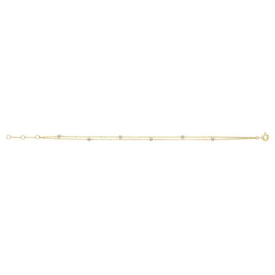 Schönes 9 ct/Karat Gelb Gold Damen - Armband mit Zirkonia - 18.3cm