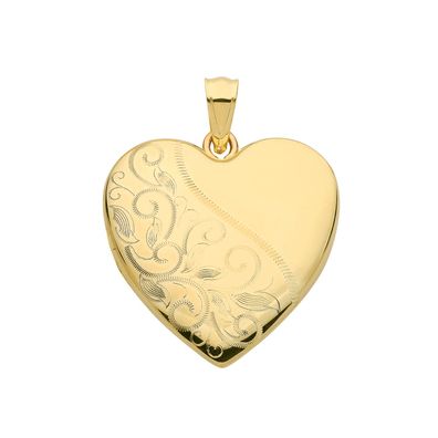 Elegantes 9 ct/Karat Gelb Gold Herz Damen - Medaillon