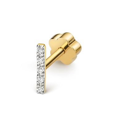 9 ct/Karat Gelb Gold Diamant Einzel Knorpel Ohrstecker Brillant-Schliff GH - SI3-I1