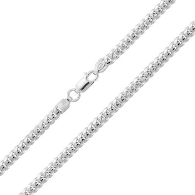 925 Sterling Silber 4mm Panzer Kette - 40.6, 45.7, 50.8, 55.9, 61, 66, 71.1, 76.2cm