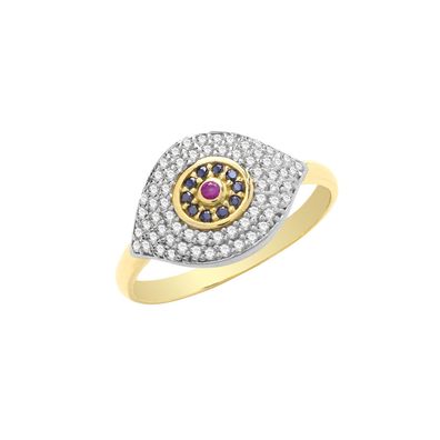 Moderner 9 ct/Karat Gelb Gold Damen - Ring mit Zirkonia,