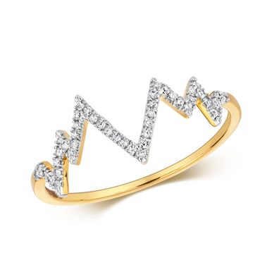 Stylischer 9 Karat (375) Gold Damen - Diamant Ring Brillant-Schliff 0.09 Karat H - I1