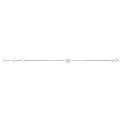 Modernes 925 Sterling Silber Damen - Armband mit Zirkonia - 19.1cm
