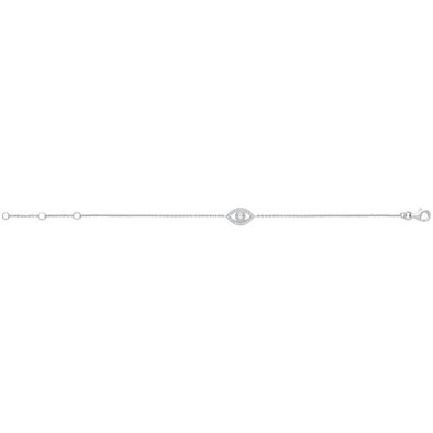 Funkiges 925 Sterling Silber Damen - Armband mit Zirkonia - 19.1cm