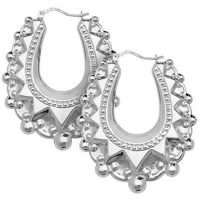 Stylische 925 Sterling Silber Damen - Paar Creolen - 7 Gramm
