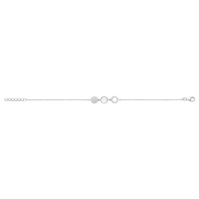 Atemberaubendes 925 Sterling Silber Damen - Armband mit Perlmutt, Zirkonia - 19.1cm