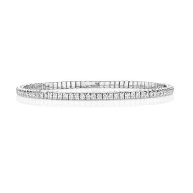 18 ct/Karat Weißgold Diamant Stretch Armband Brillant-Schliff 2.46 Karat G - SI1