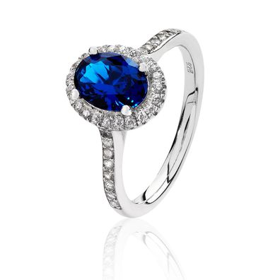 Eleganter 925 Sterling Silber Cluster Damen - Ring mit Zirkonia