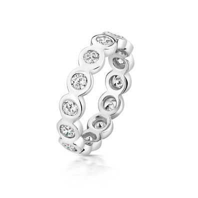 Atemberaubender 925 Sterling Silber Eternity Damen - Ring mit Zirkonia