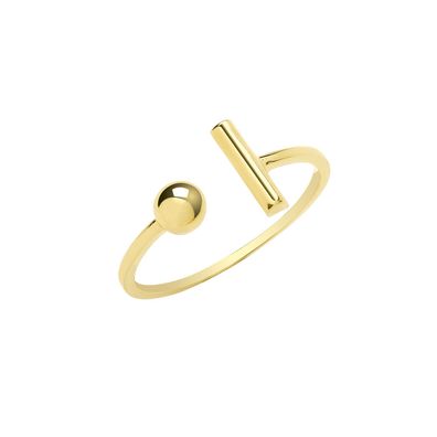 Moderner 9 ct/Karat Gelb Gold Damen - Ring