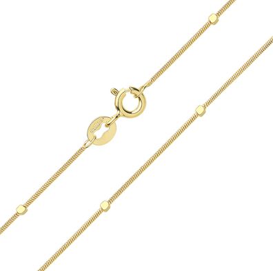 Chic 9 ct/Karat Gelb Gold 1mm Damen - Schlangen Kette - 40.6, 45.7, 50.8, 55.9, 61cm