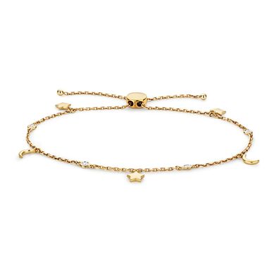 9 ct/Karat Gelb Gold Diamant Bettelarmband Brillant-Schliff 0.08 Karat GH - SI3-I1