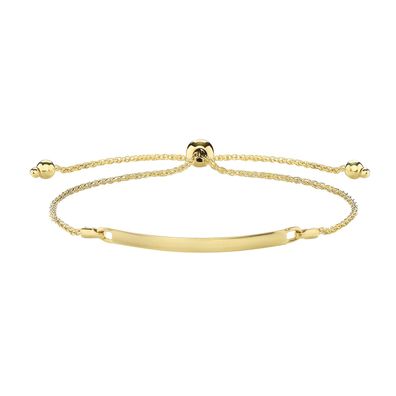 Raffiniertes 9 ct/Karat Gelb Gold Damen - Identifikationsarmband - 0.1cm