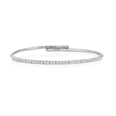 18 Karat (750) Weißgold Damen - Diamant Armreif Brillant-Schliff 0.79 Karat FG - SI1