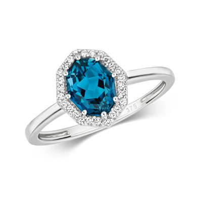 Exklusiver 9 ct/Karat Weißgold Diamant Ring Brillant-Schliff 0.07 Karat HI - I1